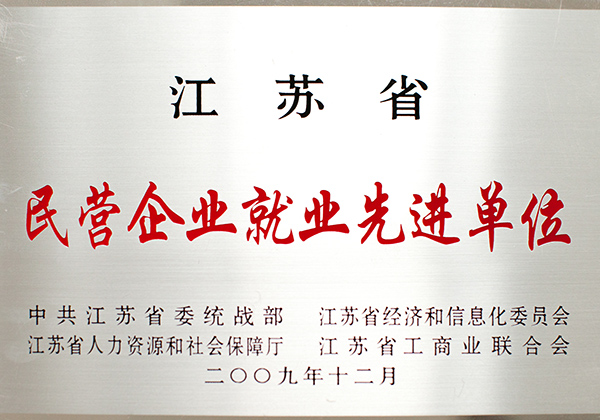 江蘇省民營企業(yè)先進(jìn)單位